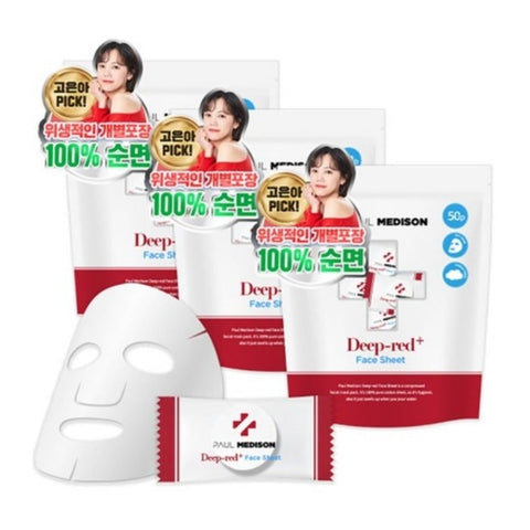 Paul Medison Deep-red DIY Face Sheet 50ea*3Pcs
