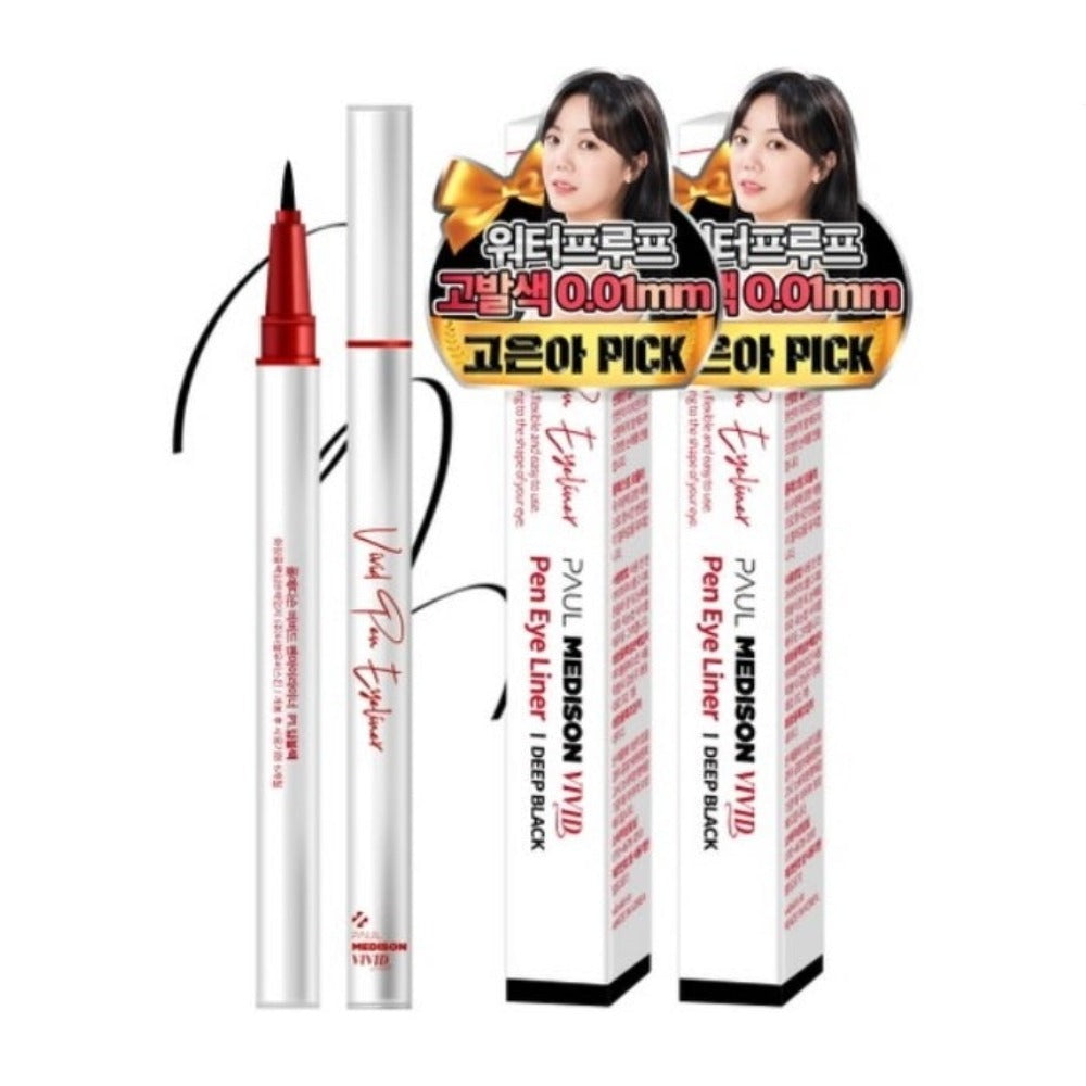 Paul Medison Vivid Pen Eye Liner Deep Black 0.5g*2Pcs