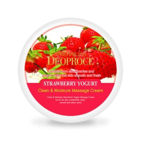 Premium Deoproce Clean & Moisture Strawberry Yogurt Massage Cream 300g