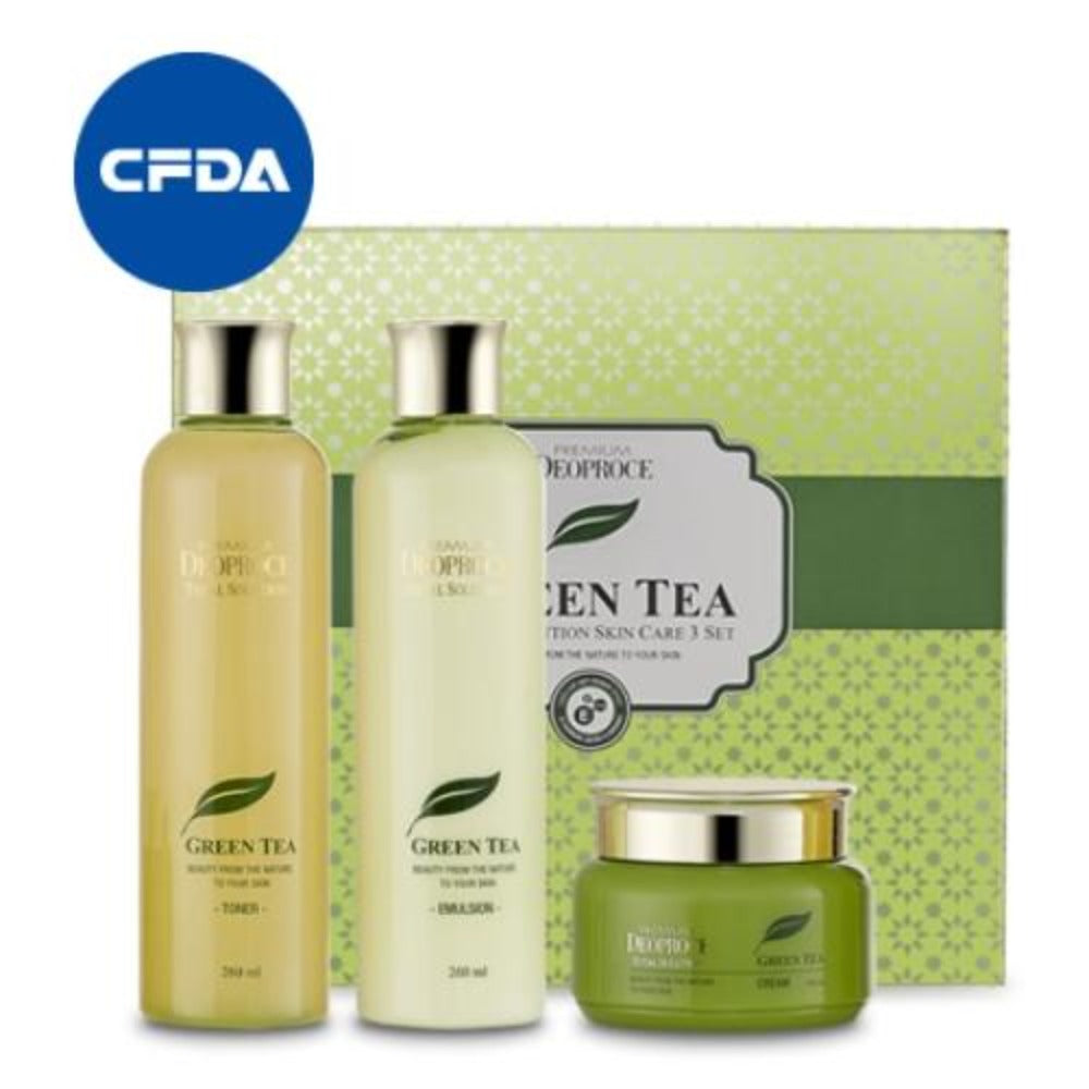 Premium Deoproce Green Tea Total Solution Skin Care 3 Pieces Set LIPTAIL