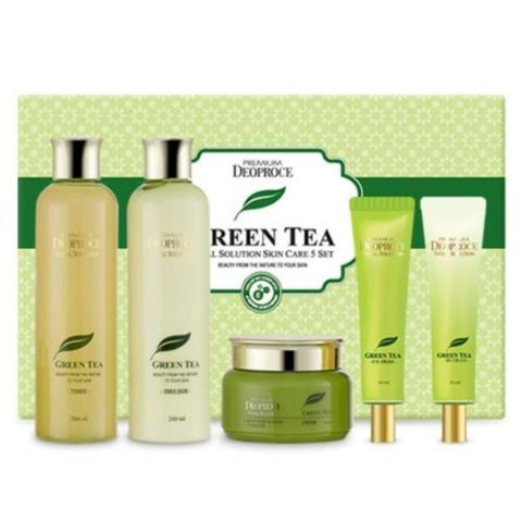 Premium Deoproce Green Tea Total Solution Skin Care 5 Pieces Set