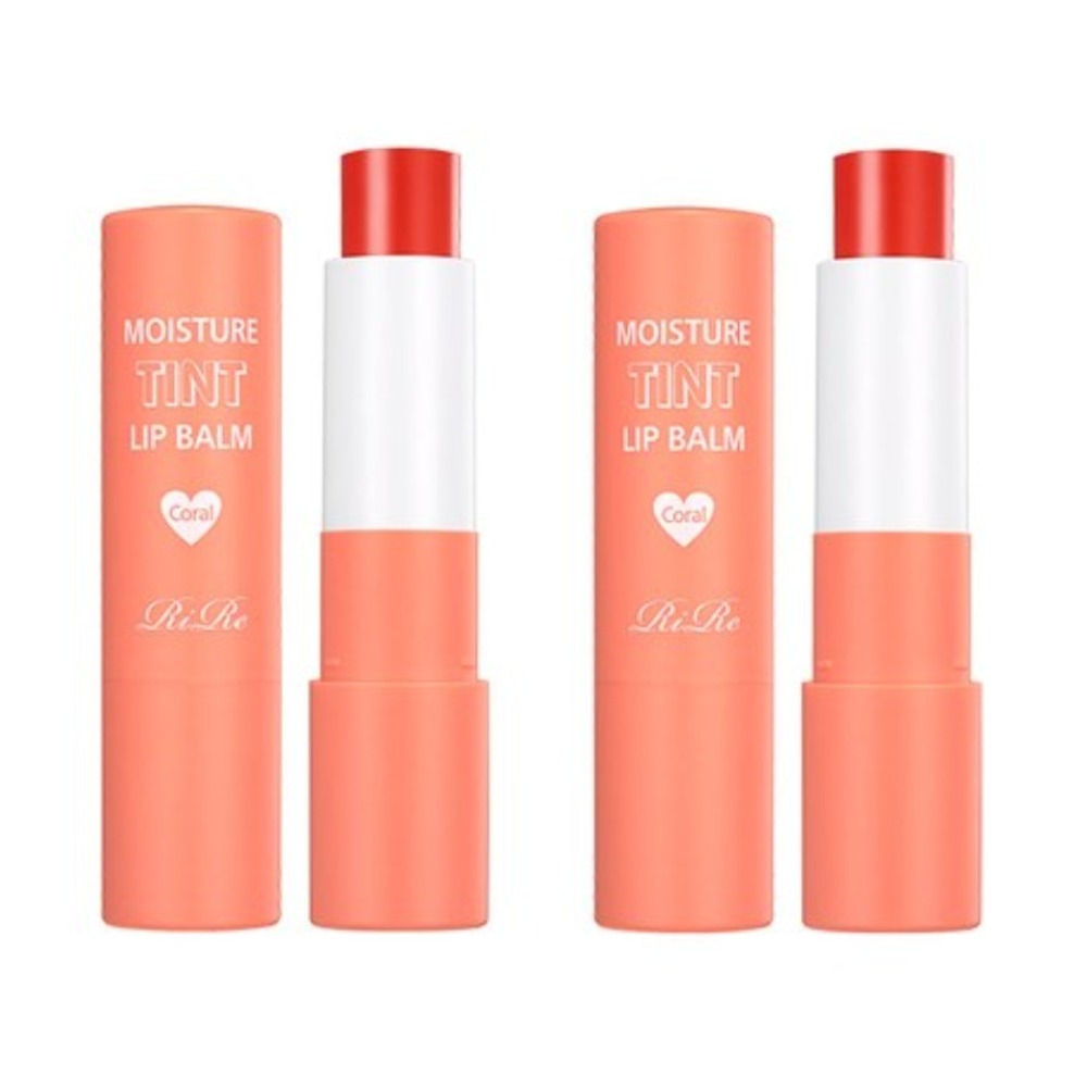 RiRe Moisture Tint Lip Balm Coral 3.5g*2Pcs