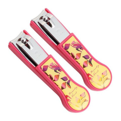 Sevenstar Pink Design Nail Clippers 2 Pieces Set Made in Korea