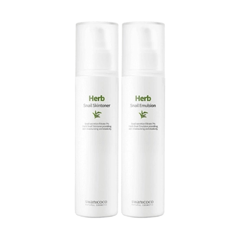Swanicoco Herb Snail Skin Care Toner Emulsion 2 Pieces Set